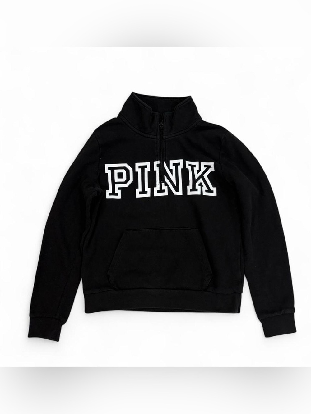 PINK Victoria's Secret black quarter zip sweatshirt